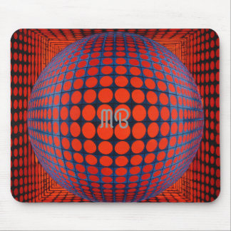 Moderne Abstracte Geometrische Zwarte Rode Blauwe Muismat
