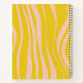 Moderne abstracte gepersonaliseerde gele-golfrecep notitieboek (Achterkant)