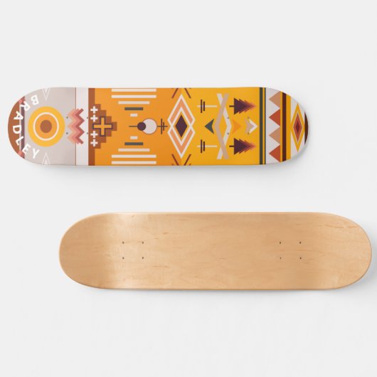 Moderne Abstracte gepersonaliseerde naam op basis  Persoonlijk Skateboard (Horizontaal)