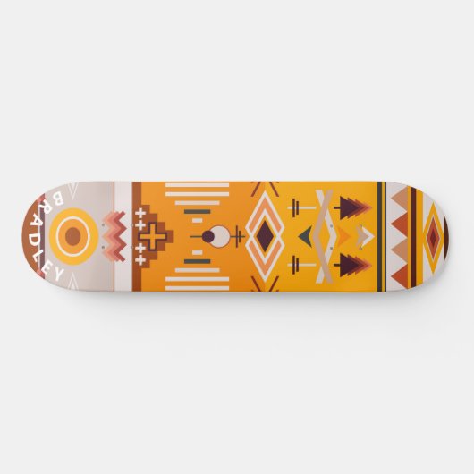 Moderne Abstracte gepersonaliseerde naam op basis  Persoonlijk Skateboard (Horizontaal)