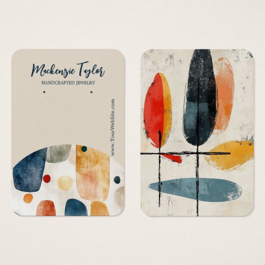 Moderne Abstracte gepersonaliseerde oorbel display Visitekaartje (Voorkant /achterkant)