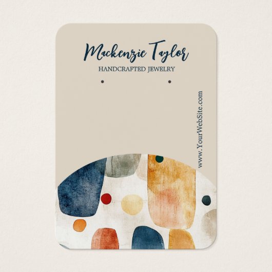 Moderne Abstracte gepersonaliseerde oorbel display Visitekaartje (Voorkant)