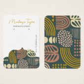 Moderne Abstracte gepersonaliseerde oorbel display Visitekaartje (Voorkant /achterkant)