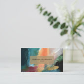 Moderne Abstracte Geschilderde Professional Visitekaartje (Staand voorkant)