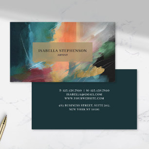 Moderne Abstracte Geschilderde Professional Visitekaartje