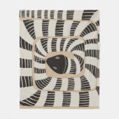 Moderne Abstracte Gestreepte Snake Neutrale Kleure Fleece Deken (Voorkant)