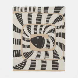 Moderne Abstracte Gestreepte Snake Neutrale Kleure Fleece Deken