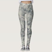 Moderne Abstracte getextureerde grijze lavender Sa Leggings (Voorkant)