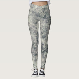 Moderne Abstracte getextureerde grijze lavender Sa Leggings