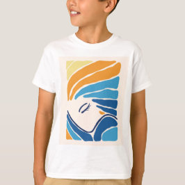 Moderne Abstracte Gezicht Jongens T-Shirt - Artist