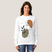 Moderne Abstracte Gezicht Lijn Kunst Zweetshirt Trui (Voorkant volledig)