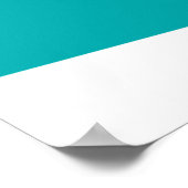 Moderne Abstracte Gezicht Lijnkunst Teal Poster (Hoek)