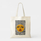 Moderne Abstracte Gezichtskunst Boodschappentas Tote Bag (Achterkant)