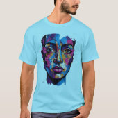 Moderne Abstracte Gezichtskunst T-shirt (Voorkant)