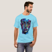 Moderne Abstracte Gezichtskunst T-shirt (Voorkant volledig)