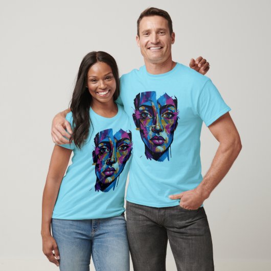 Moderne Abstracte Gezichtskunst T-shirt (Unisex)