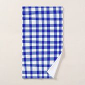 Moderne Abstracte Gingham Plaid in Bold Blue White Bad Handdoek (Handdoek)