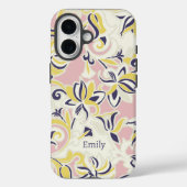 Moderne Abstracte Girley Bloemige Gepersonaliseerd Case-Mate iPhone Case (Achterkant)