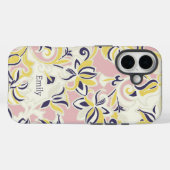 Moderne Abstracte Girley Bloemige Gepersonaliseerd Case-Mate iPhone Case (Achterkant (horizontaal))
