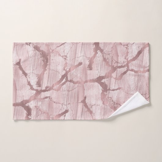 Moderne Abstracte Glam Marble Roos Roze Bad Handdoek (Handdoek)