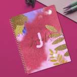 Moderne Abstracte glam - roze goudvormig glitter Planner<br><div class="desc">Moderne en trendy gepersonaliseerde plannerontwerp met een abstracte glitterachtergrond in roze,  blauwe,  paarse en goudtinten met faux gouden glitteriebladeren. De tekst kan volledig worden aangepast.</div>