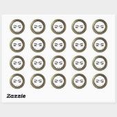 Moderne Abstracte Glamour Gouden Make-up Ogen Ronde Sticker (Vel)