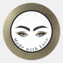 Moderne Abstracte Glamour Gouden Make-up Ogen Ronde Sticker
