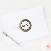 Moderne Abstracte Glamour Gouden Make-up Ogen Ronde Sticker (Envelop)
