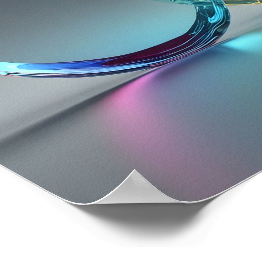 Moderne Abstracte glaskunst pastel en grijs Poster (Hoek)