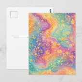 Moderne Abstracte Glitter Bloemrijke Monogram Ontw Briefkaart (Voorkant / Achterkant)