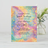 Moderne Abstracte Glitter Bloemrijke Monogram Ontw Kaart (Staand voorkant)
