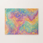 Moderne Abstracte Glitter Bloemrijke Monogram Ontw Legpuzzel (Horizontaal)