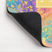 Moderne Abstracte Glitter Bloemrijke Monogram Ontw Muismat (Hoek)