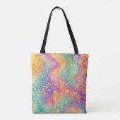 Moderne Abstracte Glitter Bloemrijke Monogram Ontw Tote Bag (Achterkant)
