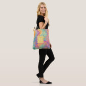 Moderne Abstracte Glitter Bloemrijke Monogram Ontw Tote Bag (Op model)