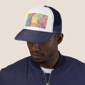 Moderne Abstracte Glitter Bloemrijke Monogram Ontw Trucker Pet (In situ)