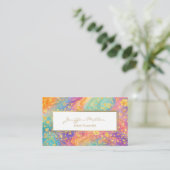 Moderne Abstracte Glitter Bloemrijke Monogram Ontw Visitekaartje (Staand voorkant)