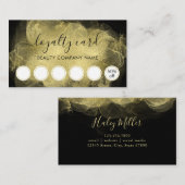 Moderne Abstracte Gold Ink Loyalty Kaart Visitekaartje (Voorkant / Achterkant)