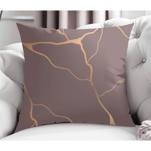Moderne Abstracte Gold Vein Design Mauve Kussen