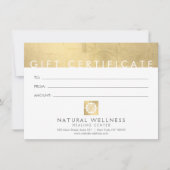 Moderne Abstracte Gold Wellness Cadeaubon (Voorkant)