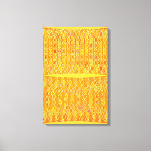 Moderne Abstracte "Golden Rain" - Geel Canvas Afdruk