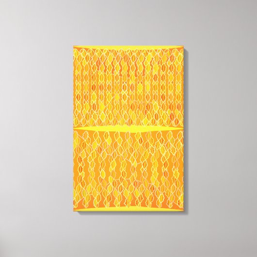 Moderne Abstracte "Golden Rain" - Geel Canvas Afdruk (Voorkant)