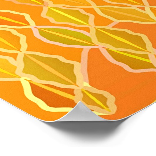 Moderne Abstracte "Golden Rain" - Geel Poster (Hoek)