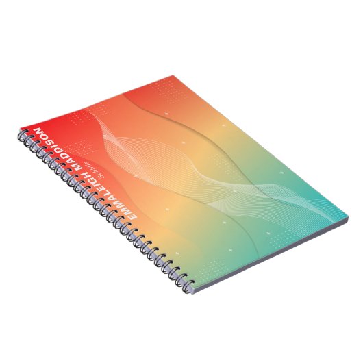 Moderne Abstracte Golf Design | Gradiënt Notitieboek (Rechterzijde)