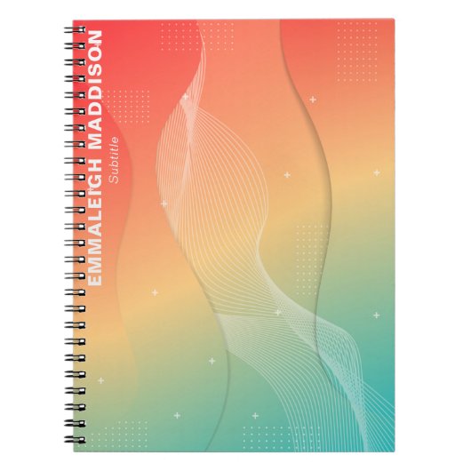 Moderne Abstracte Golf Design | Gradiënt Notitieboek (Voorkant)