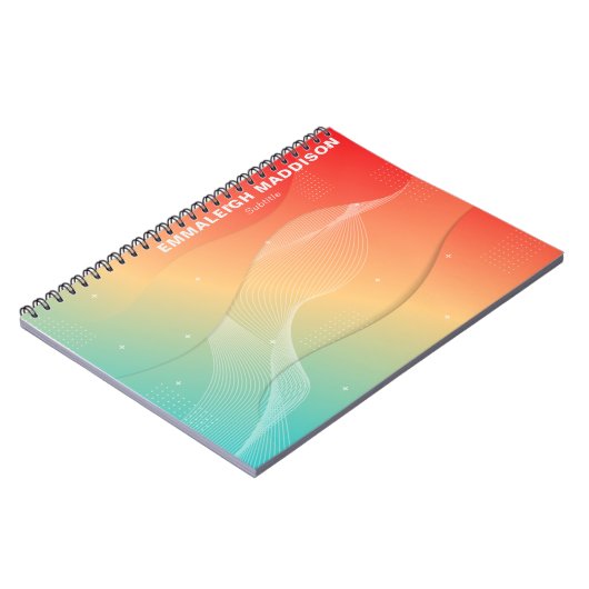 Moderne Abstracte Golfdesign | Gradiënt Notitieboek (Linkerzijde)