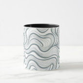 Moderne Abstracte Golflijn Mok (Midden)