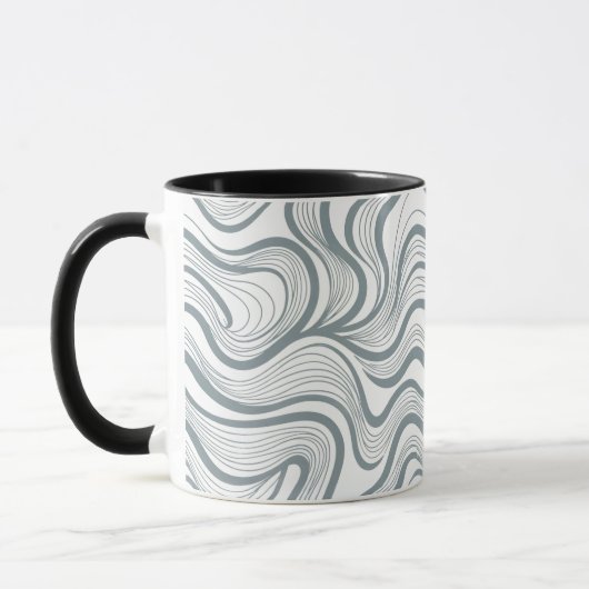 Moderne Abstracte Golflijn Mok (Links)