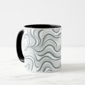 Moderne Abstracte Golflijn Mok (Voorkant links)
