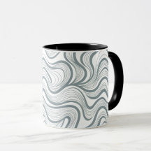 Moderne Abstracte Golflijn Mok
